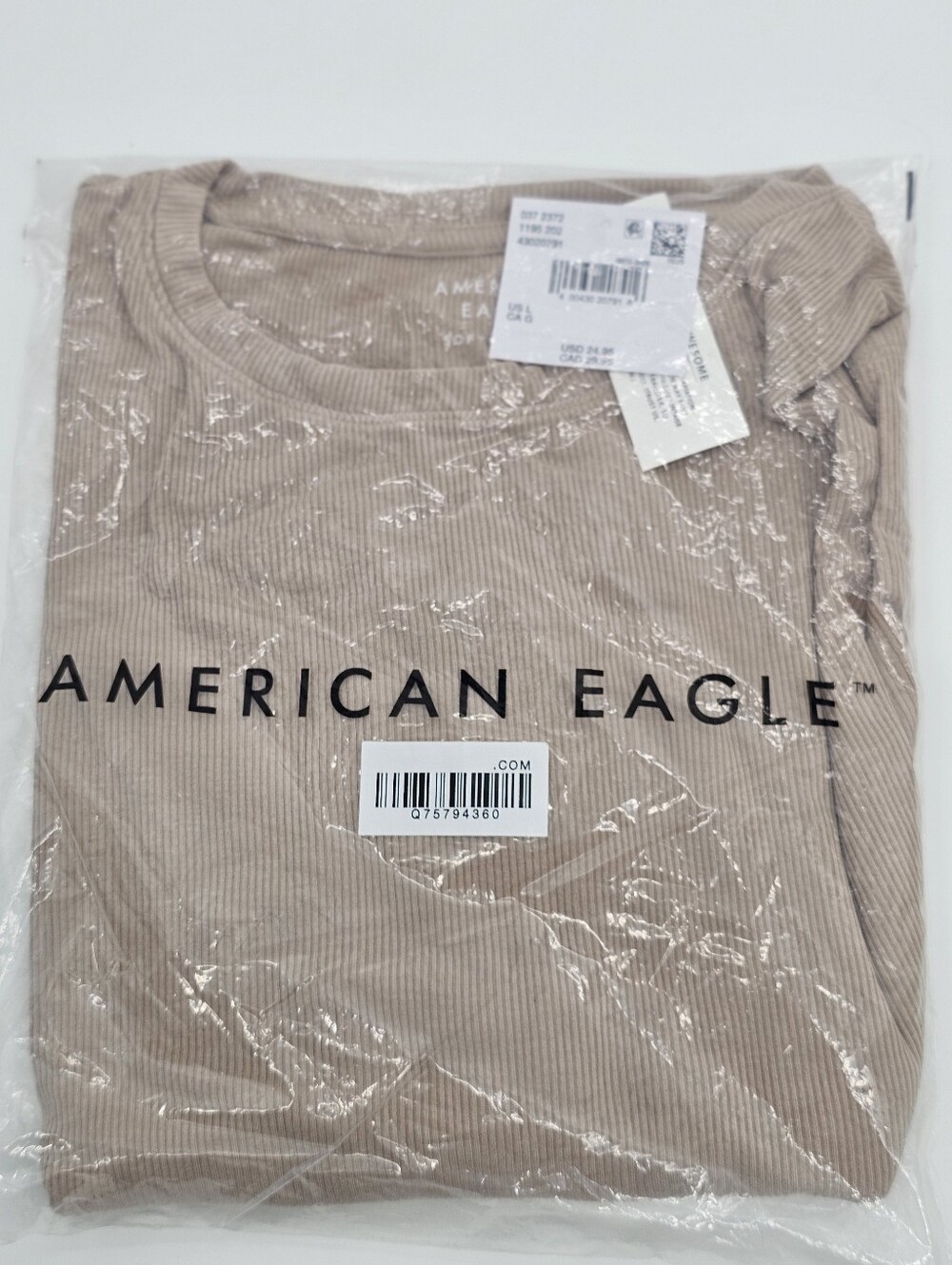 AE Soft & Sexy Boxy Ribbed Tee Large NWT - Picture 2 of 7